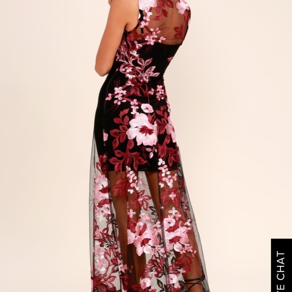 Lulus red and black embroidered dress - Picture 2 of 2